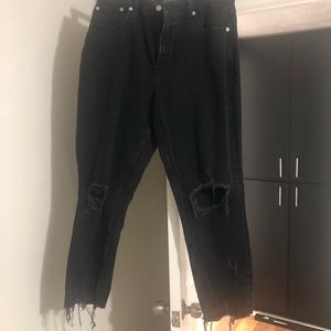 Abercrombie & Fitch Curve Love High Waisted Mom Jean- Distressed- size 12R/31